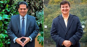 Henry Amorocho, profesor de Hacienda Pública y Presupuesto de la Unirosario; y Mauricio Salzar, director del Observatorio Fiscal de la Javeriana./ Fotos Cortesía