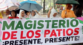 Protesta de maestros en Cúcuta.