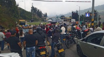 Bloqueo en la Curva de Los Adioses, en la carretera Cúcuta Pamplona./Foto cortesía