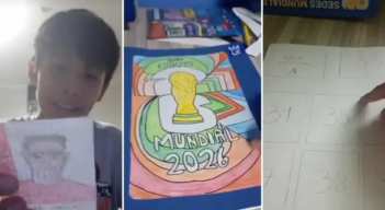 Niño armó el Panini. Captura de video de redes sociales @creativo_huggy01
