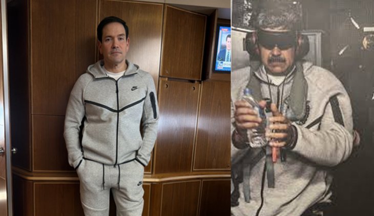 ¿La misma sudadera de Maduro? Foto de Marco Rubio rumbo a China causó revuelo