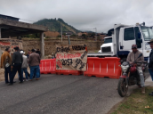 Bloqueo vial en la entrada a Chitagá. 