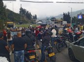 Bloqueo en la Curva de Los Adioses, en la carretera Cúcuta Pamplona./Foto cortesía